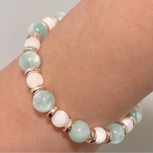 Moonlight 🌙 Angelite & Mother of Pearl Bracelet